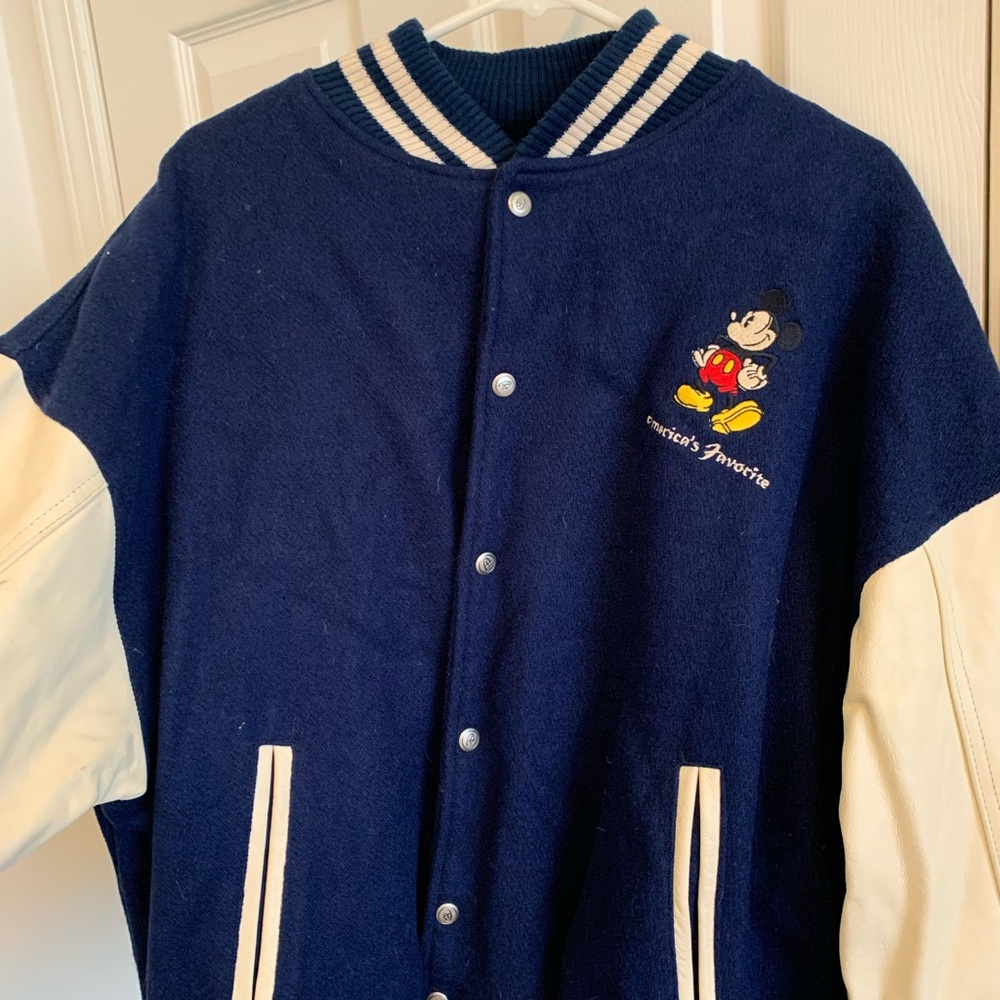 MICKEY MOUSE JACKET Disney Studio Editions WOOL & LEATHER LETTERMAN VARSITY